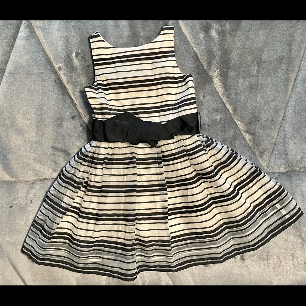 Polo Girls Black and Ivory Dress